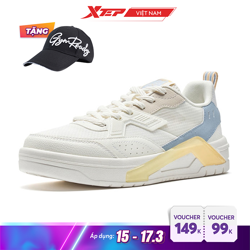 Giày sneaker nữ Xtep chính hãng, đế giày thoáng cao tôn dáng khi phối đồ