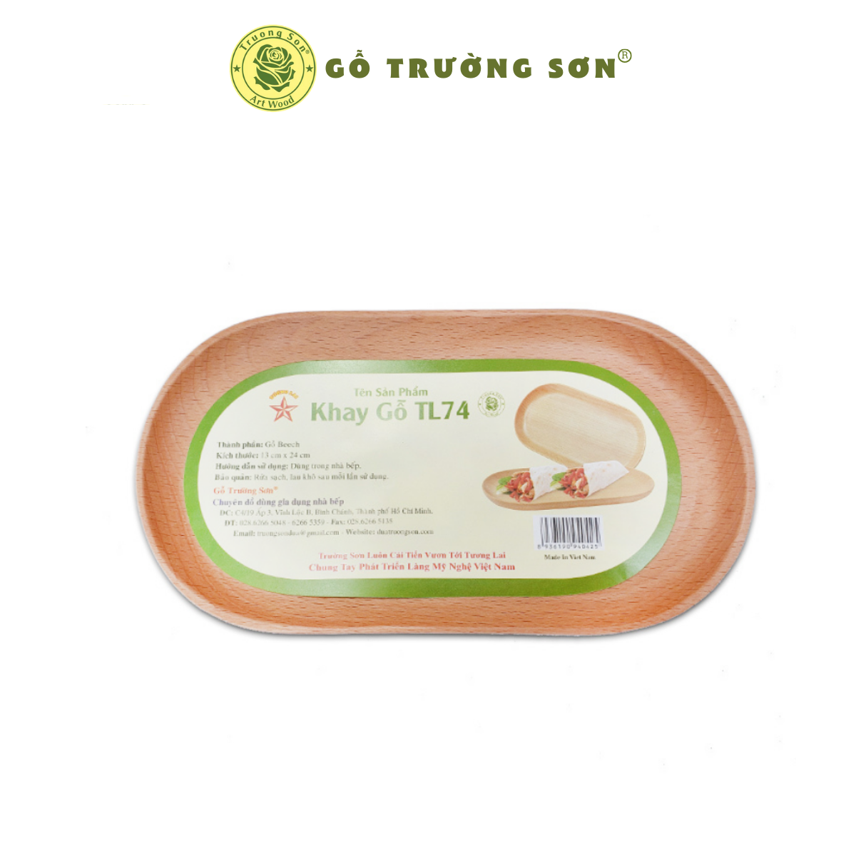[HCM]Khay Gỗ Hình Oval TL74 24 Cm Dùng Để Trưng Bày Đựng Thức Ăn Bánh Kẹo - Đồ Gỗ Nhà Bếp Thương Hiệu Trường Sơn