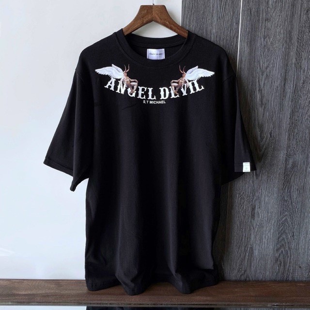 Áo thun angel devil cao cấp fomr to đẹp vải cotton