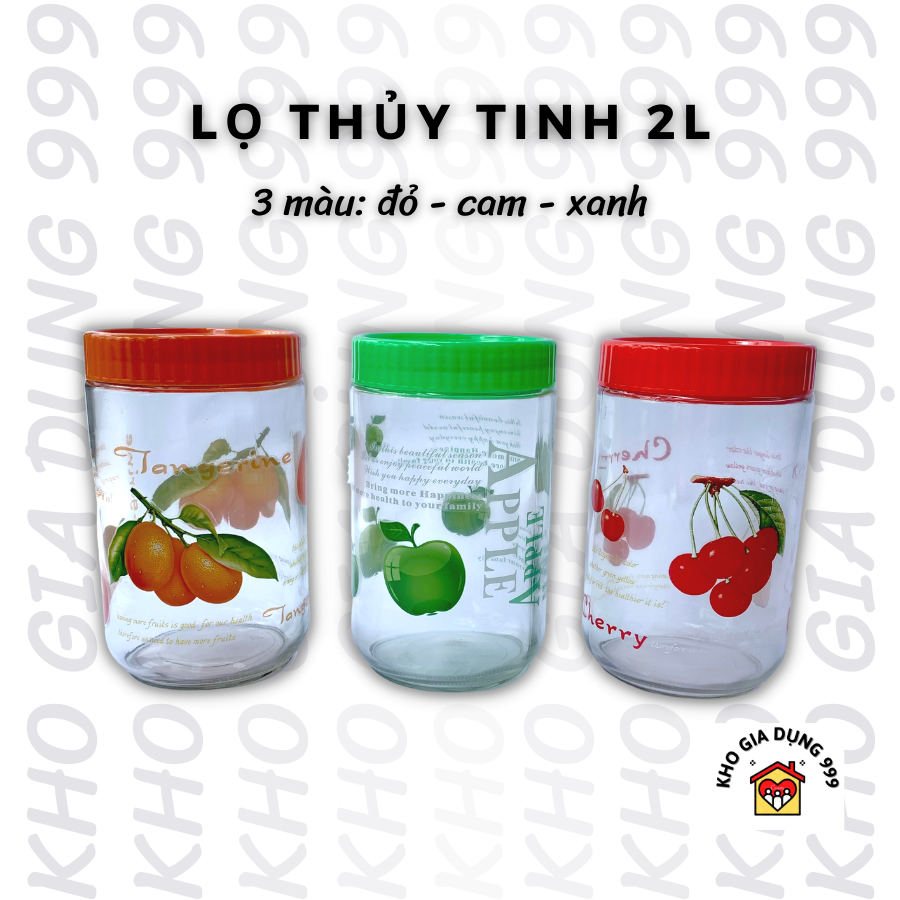 Lọ - hũ thủy tinh đựng gia vị loại lớn 2000ml - ms: 9120