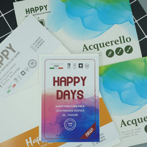 Giấy canson 300gsm size lớn a2-a1-giấy vẽ màu nước happy 300gsm
