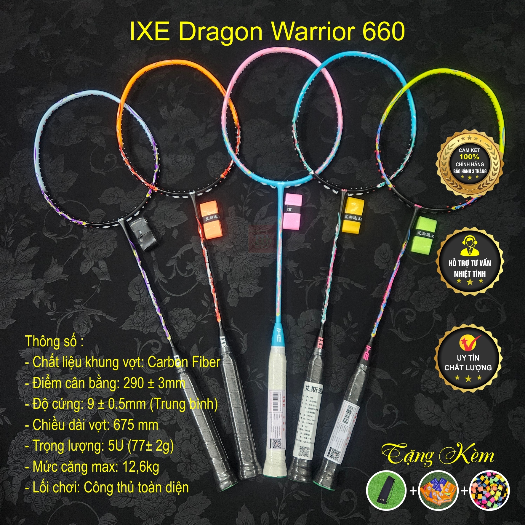 [Chính hãng]Vợt Cầu lông IXE Dragon Warrior 660, Galaxy Vợt học sinh, sinh viên[Siêu Sale]