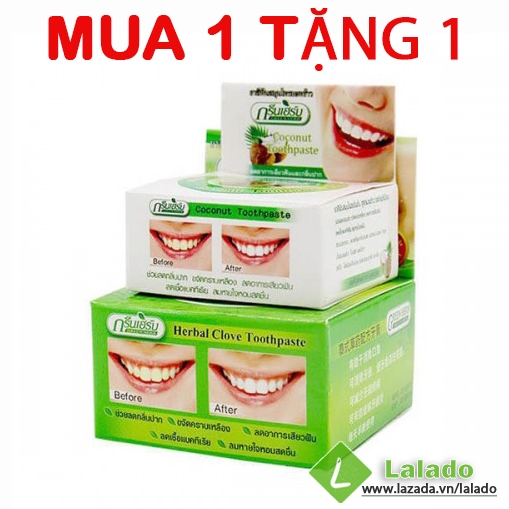 [HCM]Kem tẩy trắng răng dừa Thái Lan - Mua 1 tặng 1