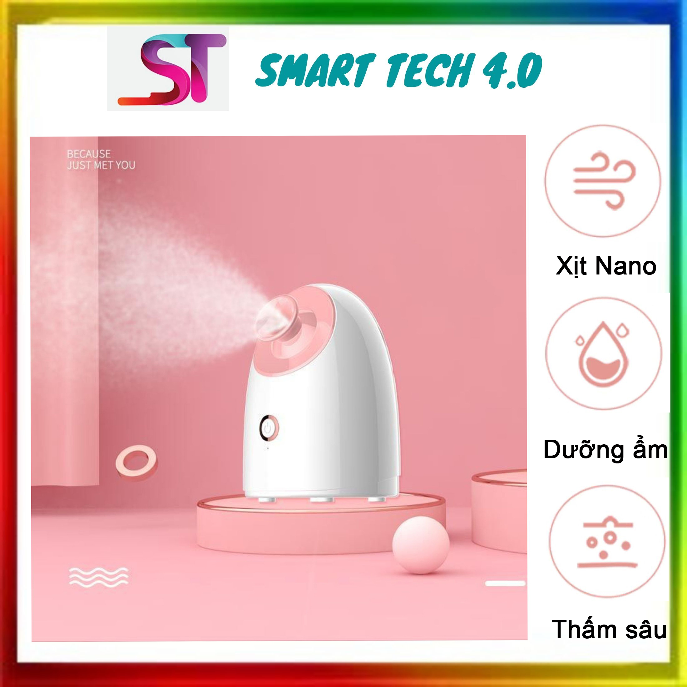 Máy Xông Hơi Mặt Kiêm Máy Phun Sương Xịt Khoáng MiniMáy Xông Mặt Công Nghệ Nano Phun Sương Hạt Siêu Nhỏ Thấm Sâu Vào Da Dưỡng Da Cấp Nước Tối ĐaMáy Phun Sương Cầm Tay Dưỡng Da Làm Mát Da Trẻ Hóa Làn Da SMARTTECH4.0