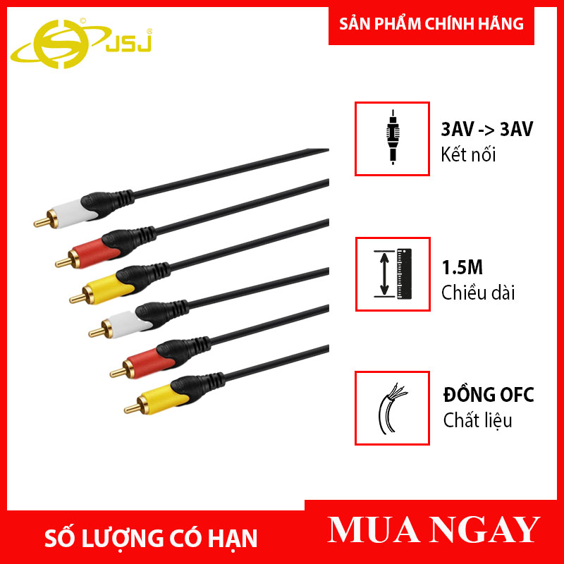 Dây tín hiệu 6 đầu bông sen dài 1.5m jsj-633