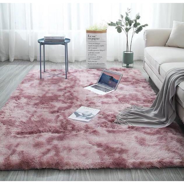 Thảm lông loang trải sàn kích thước 1,2m x 1,6m Hàng Đẹp 2020 Mặt Sau Chồng trơn trượt