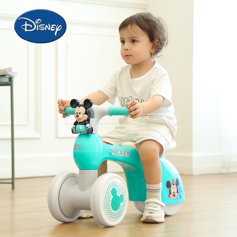 Xe chòi chân vận động Mickey-811 cho bé 2-6 có còi và nhạc vui nhộn (Xanh, Hồng)