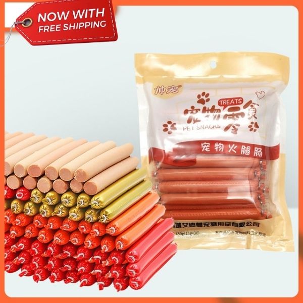 Xúc xích cho chó, xúc xích chó mèo gói mix vị 30 chiếc, dinh dưỡng thơm ngon, boss nào cũng mê, đồ ăn vặt cho chó mèo, đồ ăn cho chó mèo dinh dưỡng thơm ngon