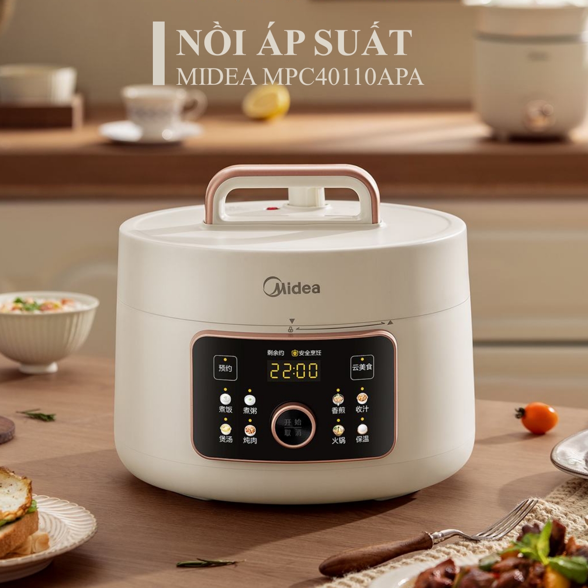 Nồi Áp Suất Điện Đa Chức Năng Midea MPC40110APA (Dung tích 4L, Công suất 1000W)