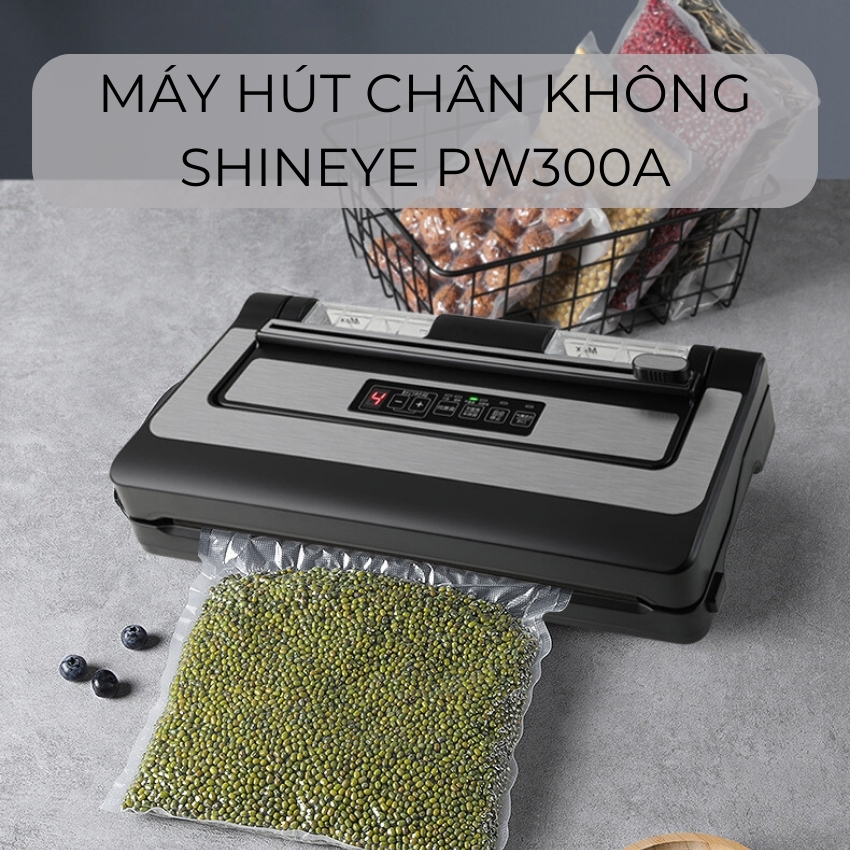 Máy hút chân không PW300 PW300A không kén túi - Hút được tất cả các loại túi, túi trơn, túi nhám, túi giấy karaft, túi nhựa in sẵn, túi tĩnh điện, túi bạc, túi trà, túi chè 6 cạnh