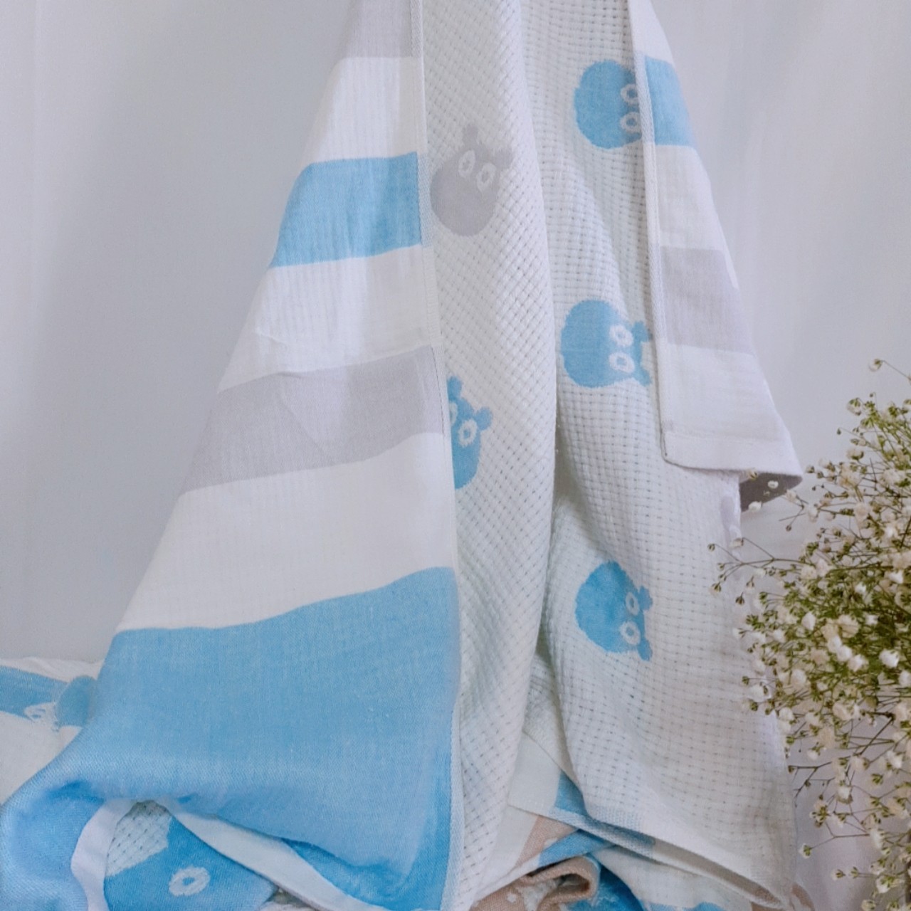 [CHẤT CỰC ĐẸP] KhănTắm Cho Bé, Quấn, Đắp, Ủ Bằng Vải Gạc, 100% Cotton, Mềm Mại, An Toàn Tuyệt Đối Cho Mẹ và Bé, Dệt 2 Mặt Khác Nhau Họa Tiết Vô Cùng Đáng - Yêu Dễ Thương