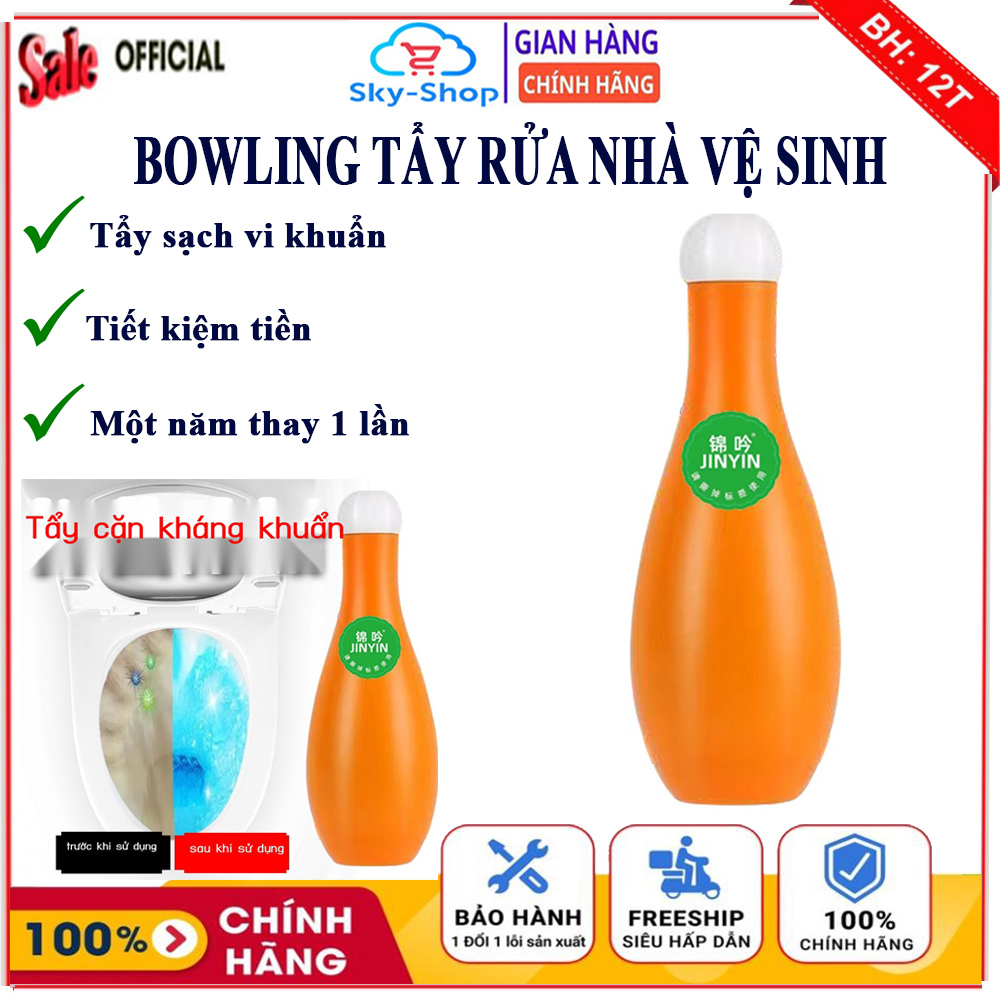 Chất tẩy rửa toilet tự động màu xanh dương Bóng Bowling tẩy rửa nhà tắm nhà vệ sinh diệt sạch vi khuẩn tẩy sạch vết bẩn vết ố vàng dùng 1 năm thay thế 1 lần tiết kiệm được khá nhiều tiền dụng cụ vệ sinh