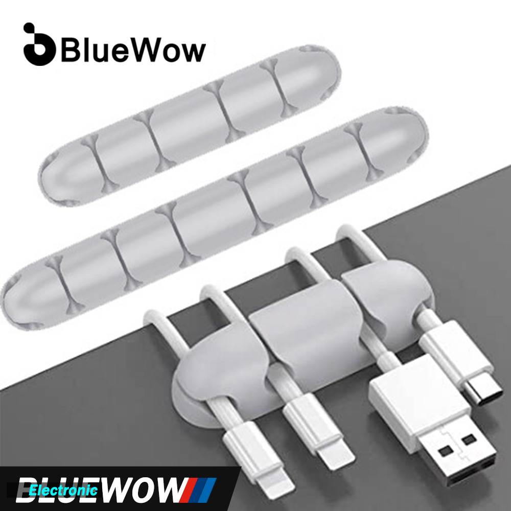 BlueWow Kẹp Cáp Dụng Cụ Cuộn Cáp USB Silicon Kẹp Quản Lý Cáp L35 Giá Đỡ Cáp