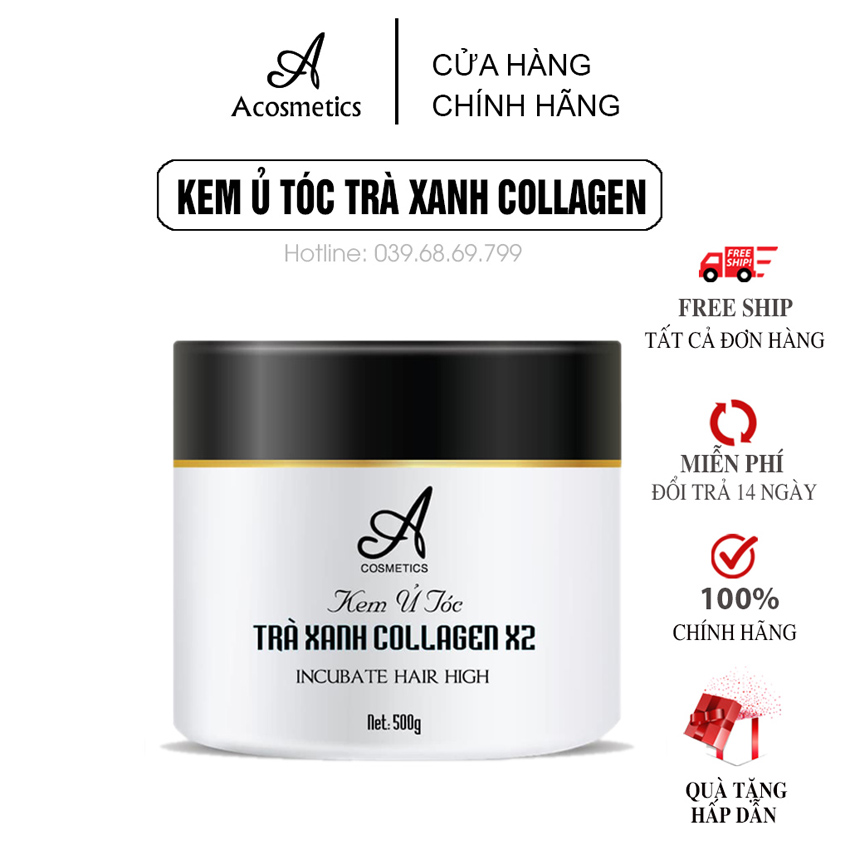 Kem Ủ Tóc Trà Xanh A Cosmetics - Phục hồi tóc hư tổn - Ngăn ngừa xơ rụng - 100% từ thiên nhiên