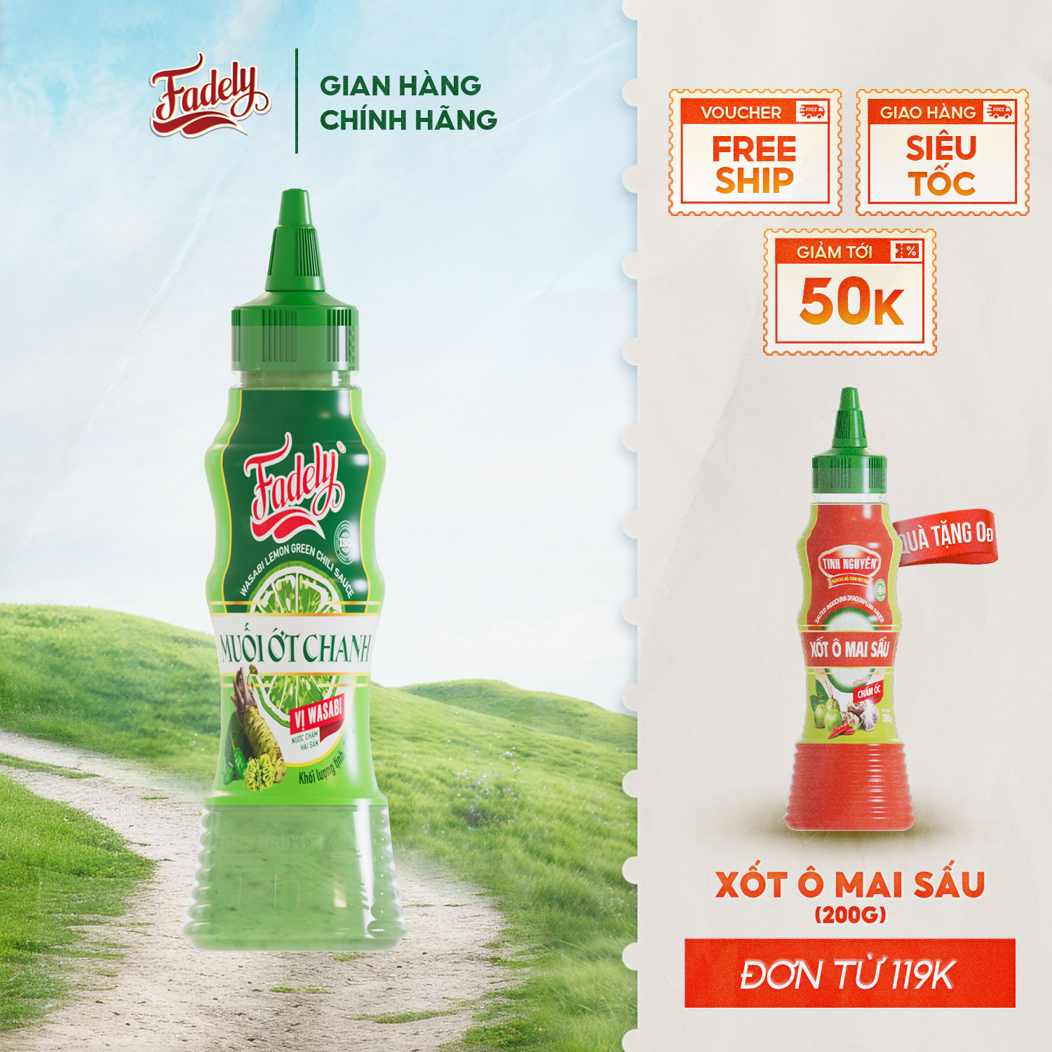 Muối Ớt Chanh Fadely vị Wasabi (200g)