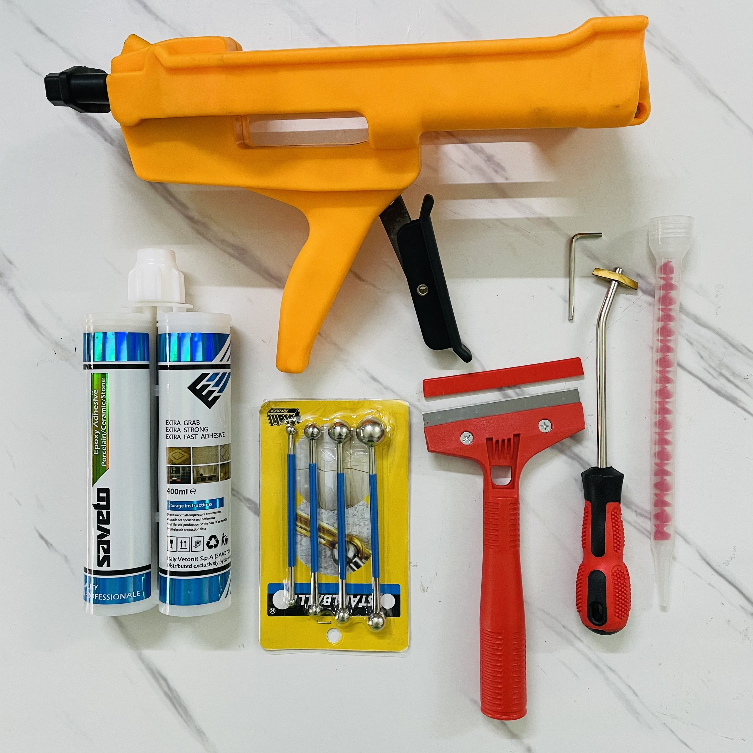 Full bộ sản phẩm chà ron gạch Saveto chính hãng, cao cấp