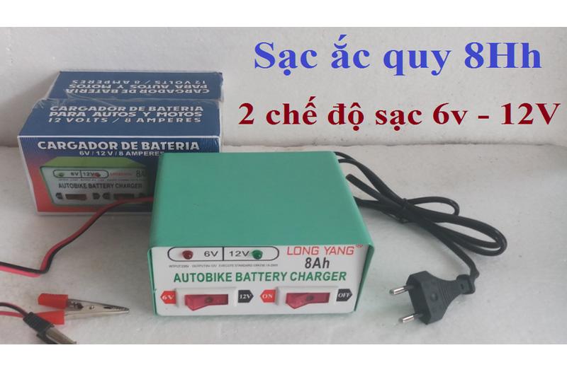 Bộ sạc bình ắc quy thông minh 2 chế độ 6v và 12v - 8a