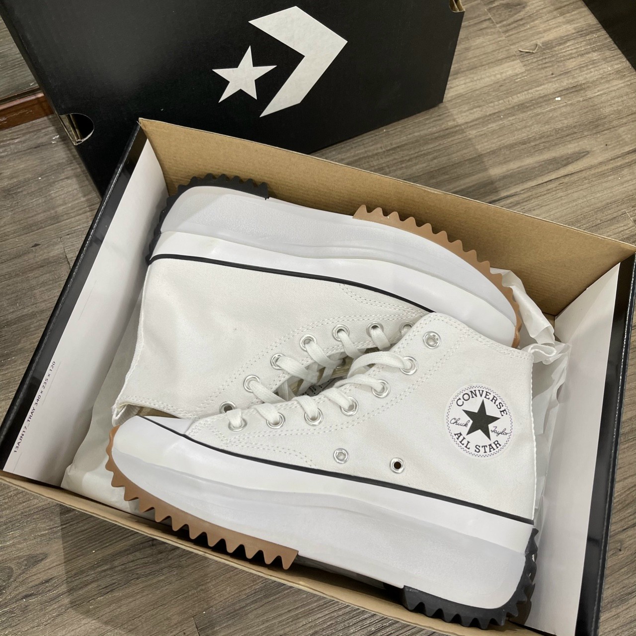 Giày converse run star hike hi low white cổ cao + cổ thấp