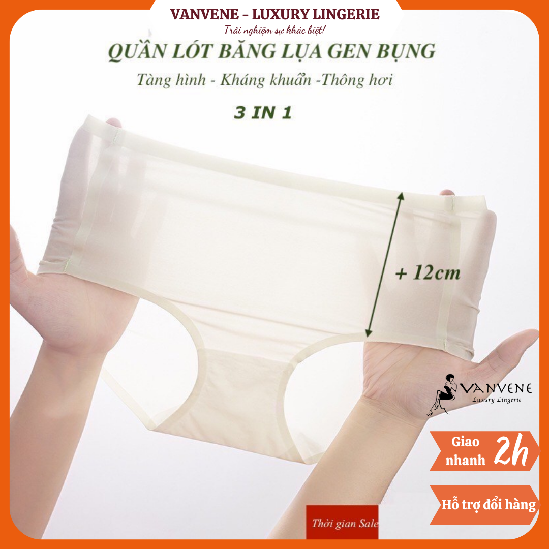 Quần Lót Nữ Băng Lụa Cạp Cao Gen Bụng Vanvene Không Đường May Chống Hằn Giấu Viền Thông Hơi Thoáng Chống Lọt Khe Q540 - Vanvene Luxury
