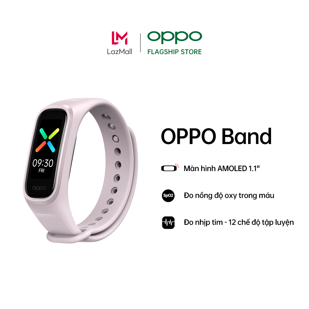 Đồng hồ thông minh OPPO Band  Đo nồng độ Oxy máu, theo dõi nhịp tim, chống nước, sạc nhanh 1.5h dùng liên tục 12 ngày - Gian hàng OPPO chính hãng