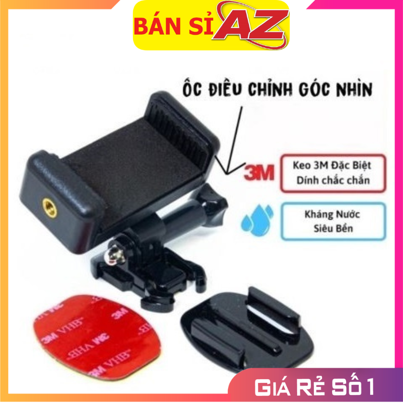 Bộ kẹp điện thoại dán lên mặt đồng hồ xe máy, đế cài dễ dàng tháo lắp kèm keo 3m