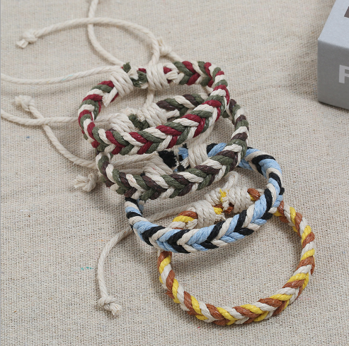 Vòng đeo tay handmade bện dây cói phong cách vintage boho giá rẻ