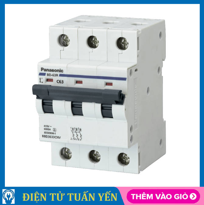 Cầu dao tự động panasonic 3 pha din bd breaker din type