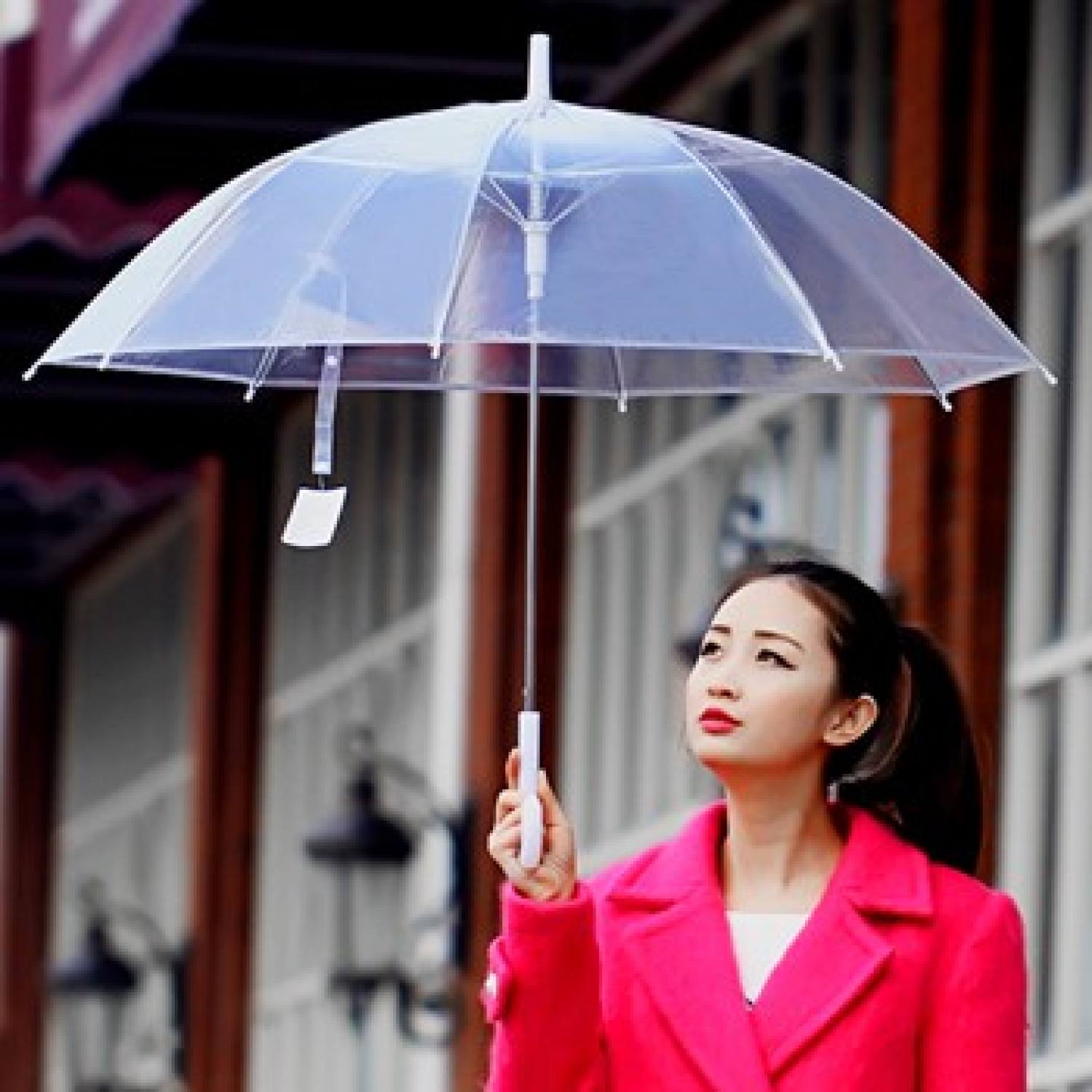 Ô dù trong suốt tự bật