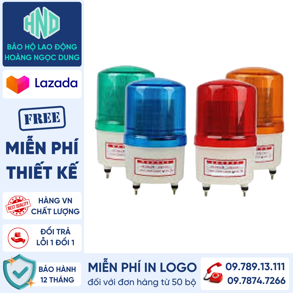 Đèn quay cảnh báo công trường, đèn quay cảnh báo không còi. đèn cảnh báo xoay không còi 220v