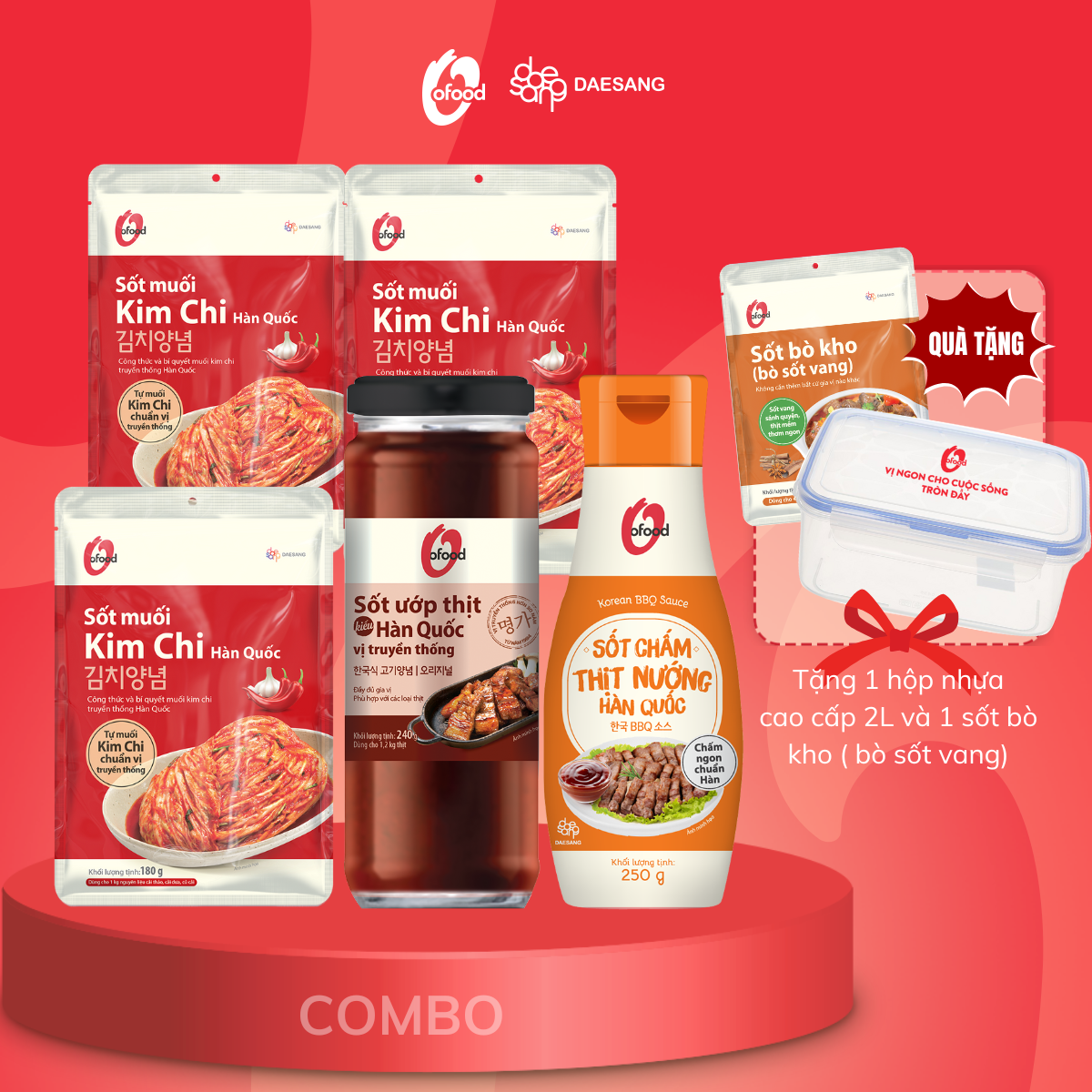 [COMBO TẾT NƯỚNG NGON] Tặng 01 bò sốt vang và hộp nhựa cao cấp 2L O'Food