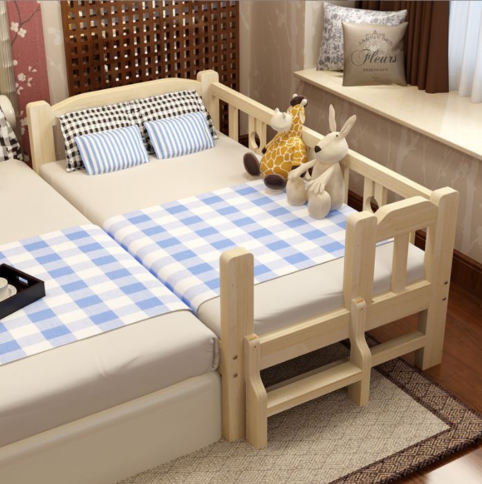 Giường Ngủ Gỗ Cho Bé , Giường cho bé Chất liệu Gỗ Thông Ghép Cạnh giường Bố Mẹ Kích Thước : 150 x 70 x 40 cm - HONA SMART
