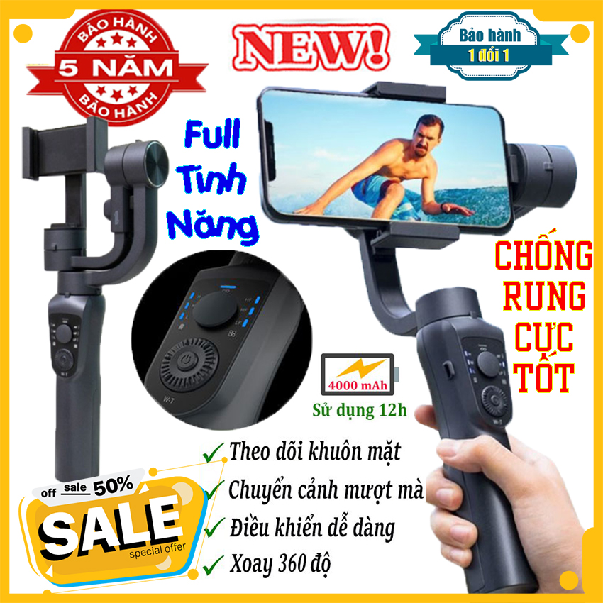 Tay cầm chống rung gimbal cho điện thoại, gậy gimbal 3-axis s5b quay phim chống rung cho máy ảnh, thiết bị quay phim, quay video, quay vlog, chụp ảnh, tay cầm chống rung 3 trục