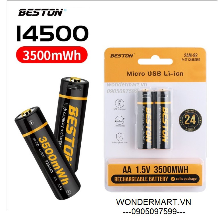 [HCM]Pin sạc AA 1.5V cao cấp Beston Lithium 3500mWh