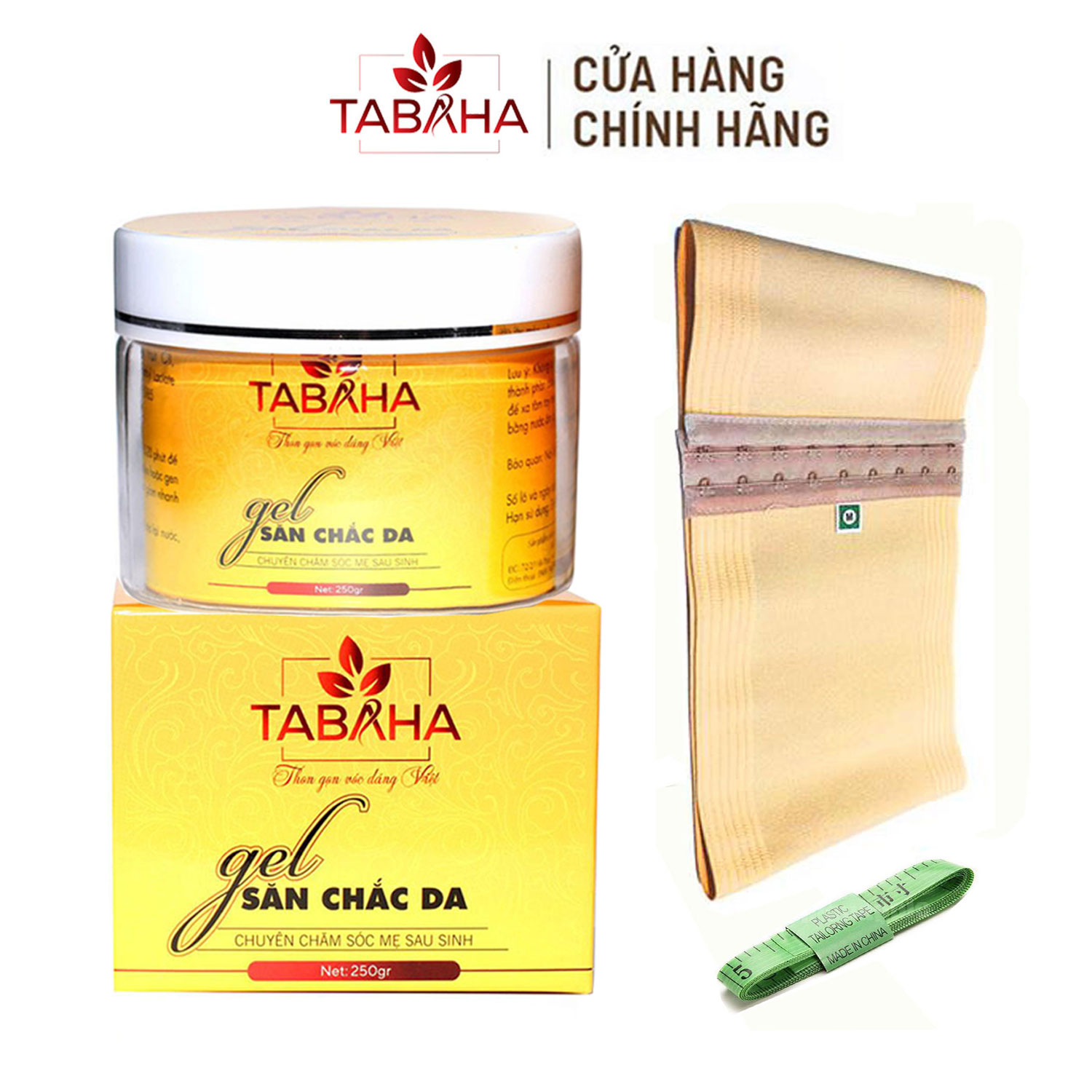 Kem tan mỡ bụng tabaha 250g cho nam và nữ tặng nịt bụng thước dây