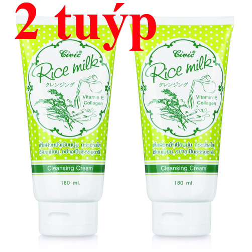 [HCM][SẠCH NHỜN SÁNG MỊN DA] Bộ 2 tuýp Sữa Rửa Mặt Gạo Civic Rice Milk Thái Lan (180ml x 2) giúp sạch nhờn ngừa mụn an toàn cho da