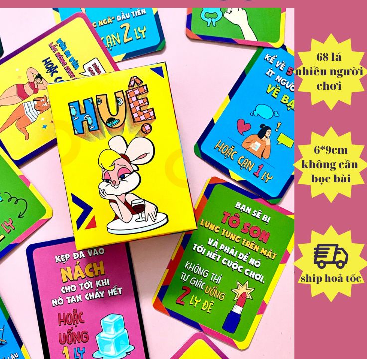 Bộ bài huệ nốc out drinking game thà hết còn hơn hottrend bùng nổ cuộc vui nhóm bạn 68 lá cực lầy vàng