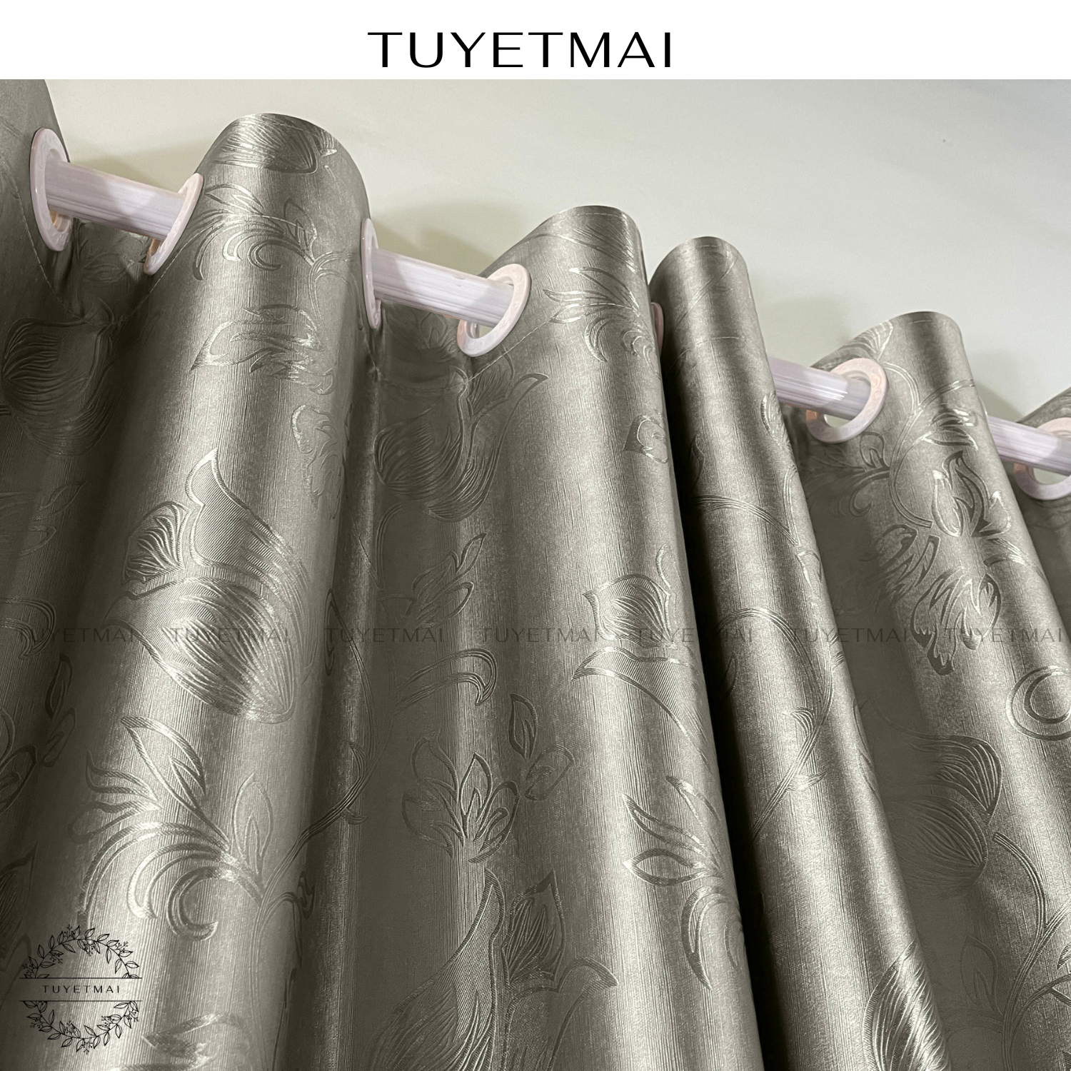 TM05 - Rèm cửa sổ, rèm phòng ngủ, màn che phòng cản nắng - Màu nâu xám