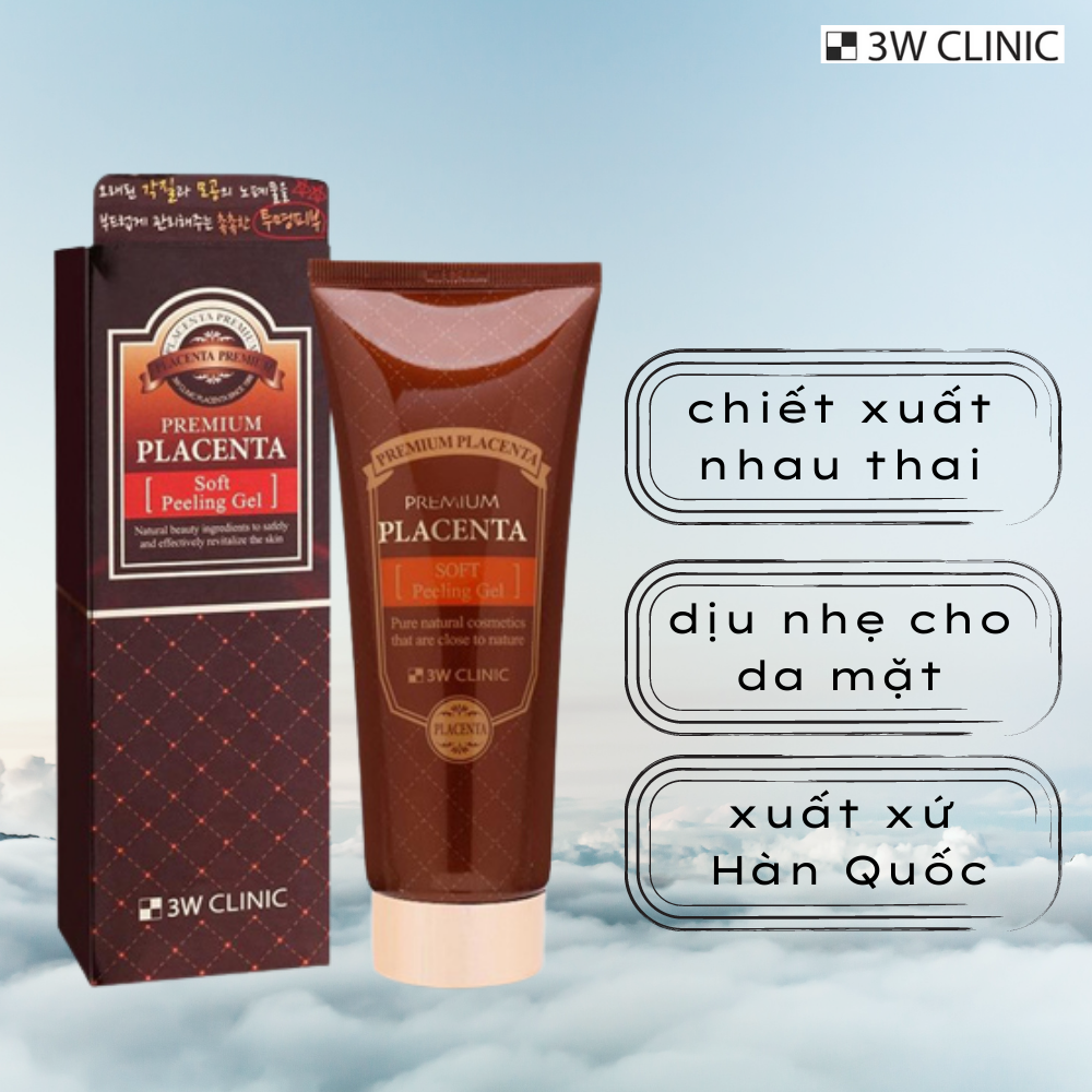 Gel Tẩy Tế Bào Chết 3W Clinic Premium Placenta Soft Peeling Gel Cho Mọi Loại Da 180ml
