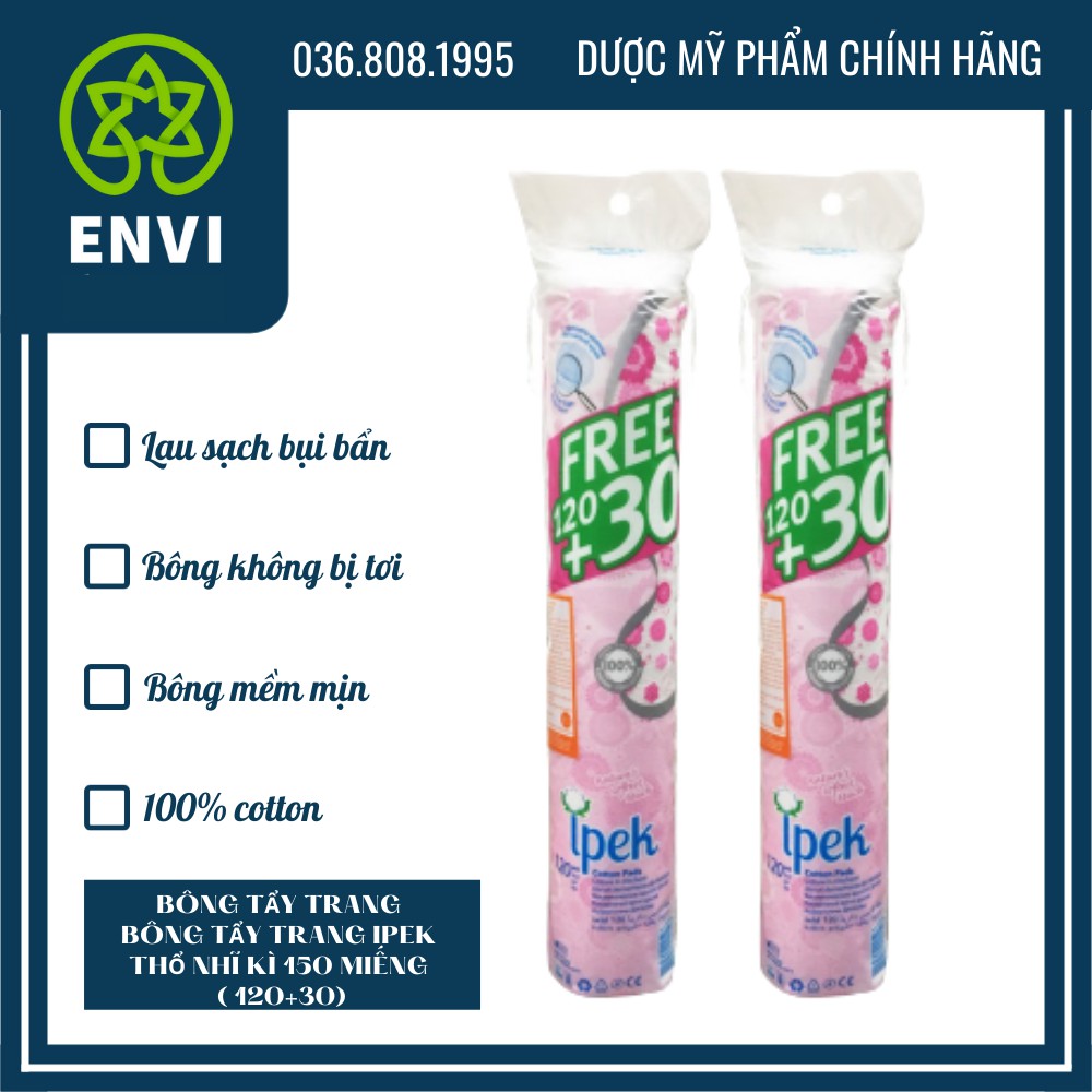 Bông Tẩy Trang Ipek Thổ Nhĩ Kì 150 MiếNg ( 120+30)