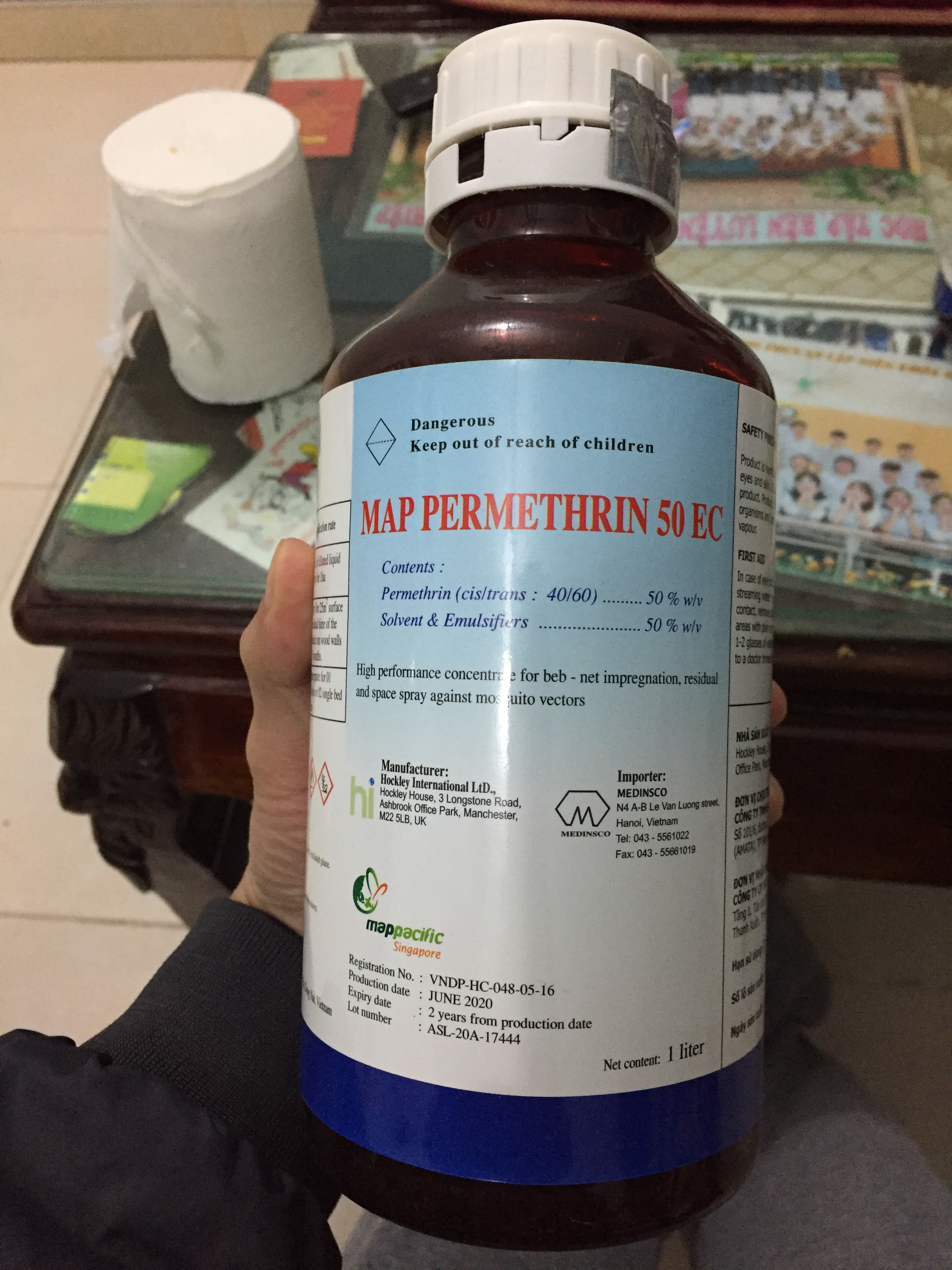 Thuốc diệt muỗi Map Permethrin 50EC 1000ml nhập khẩu Anh Quốc