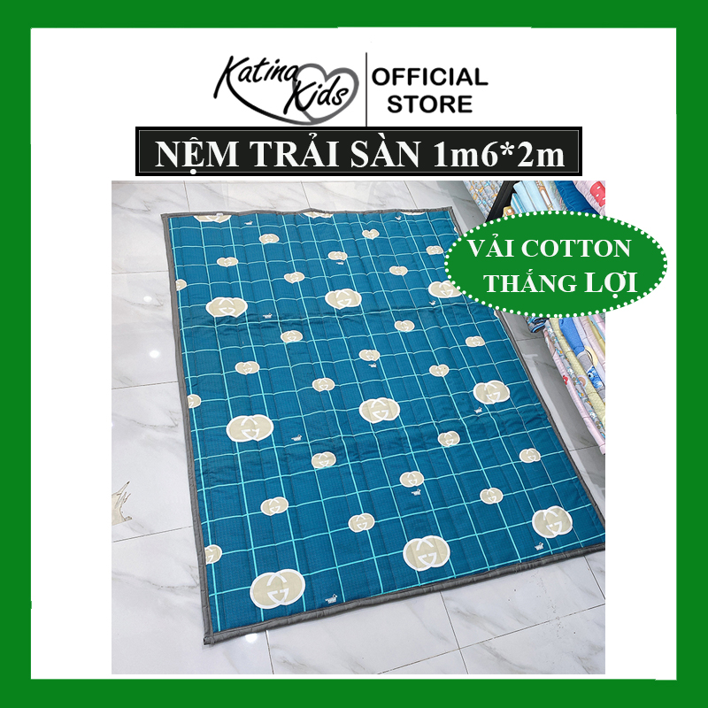 Nệm trải sàn cho trẻ em nằm chơi, ngủ, nệm văn phòng, du lịch rất tiện lợi, vải Cotton Thắng Lợi thoáng mát