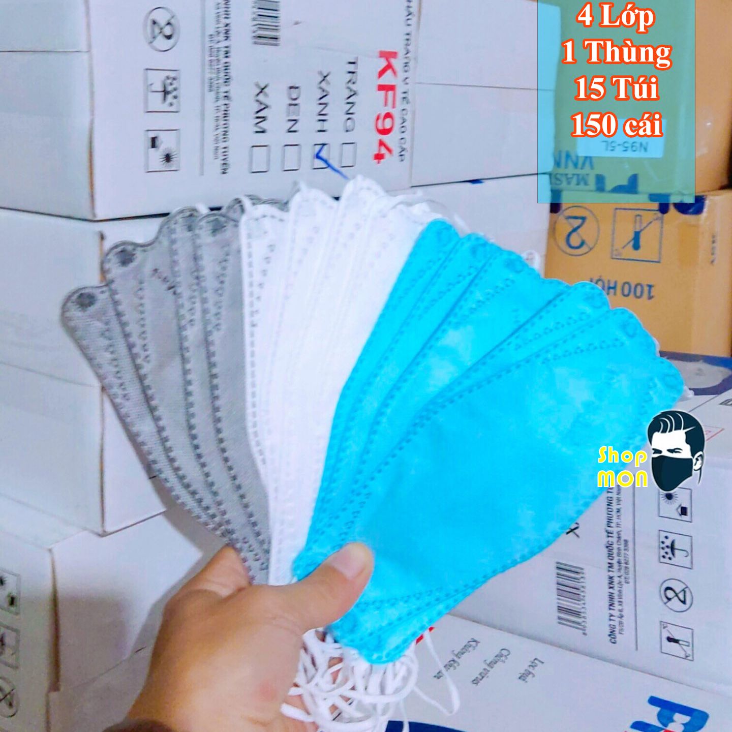 Khẩu trang kf94 -4lớp - pt hàng chính hãng cty phương tuyến 1thùng 15túi/ 150 cái
