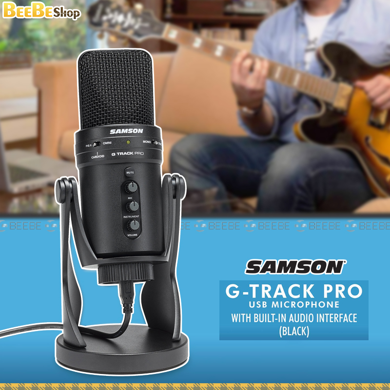 Samson G-Track Pro - Mic Thu Âm USB Có Cho Bình Luận Viên, Game Thủ, Streamer, Youtuber (Có Cổng 6mm Ghi Âm Nhạc Cụ)