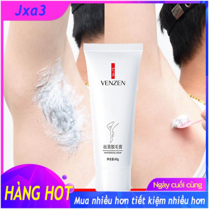 Kem tẩy lông vĩnh viễn, kem tẩy lông an toàn, không đau, nhanh chóng【60g】 Kem tẩy lông hiệu quả, tránh bỏng rát, Kem tẩy lông cho mọi loại da