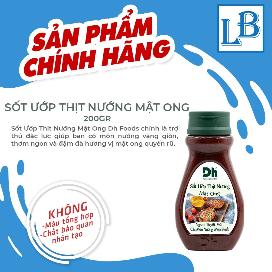 Sốt ướp thịt nướng mật ong Dh Foods, chai 200gram