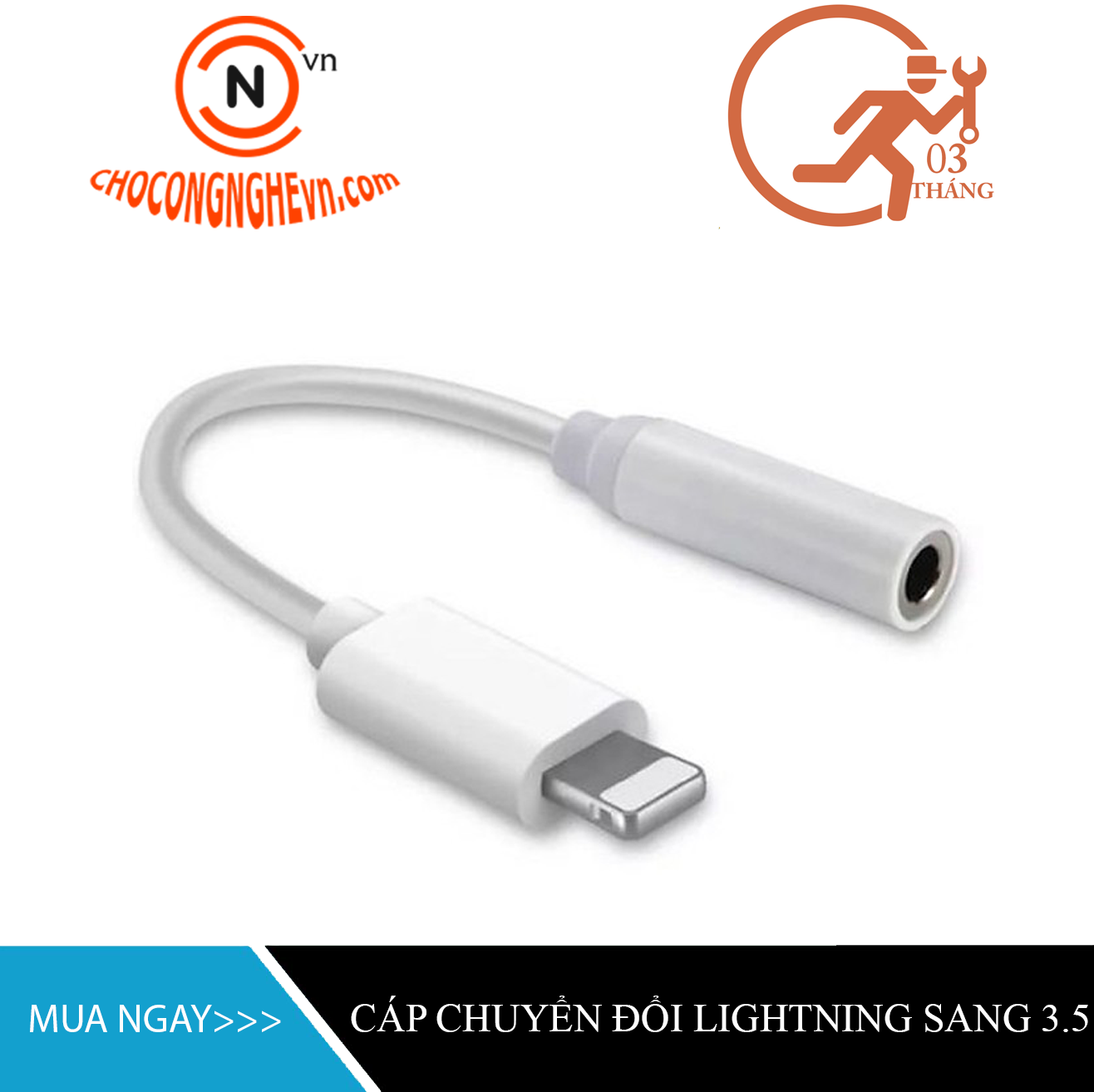 🌟CHÍNH HÃNG🌟 Cáp chuyển đổi lightning sang 3.5 giúp nghe nhac bằng tai nghe 3.5 trên iPhone 7 trở đi {BẢO HÀNH ĐỔI MỚI}