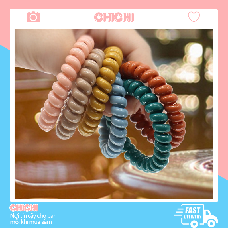 Dây buộc tóc lò xo nhỏ xinh cute hàn quốc dây thun cột tóc dễ thương ChiChi CT01