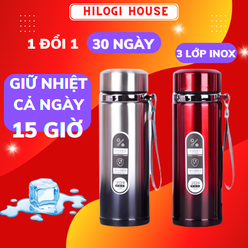 Bình giữ nhiệt 1500ml inox 304 giữ nhiệt 15 tiếng dung tích lớn 3 lớp cách nhiệt giữ nóng hơn 12 giờ , giữ lạnh hơn 20 giờ . bình đựng nước giữ nhiệt cao cấp