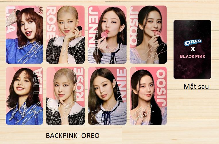 Sét card bo góc backpink oreo 2 mặt hàng in unffo