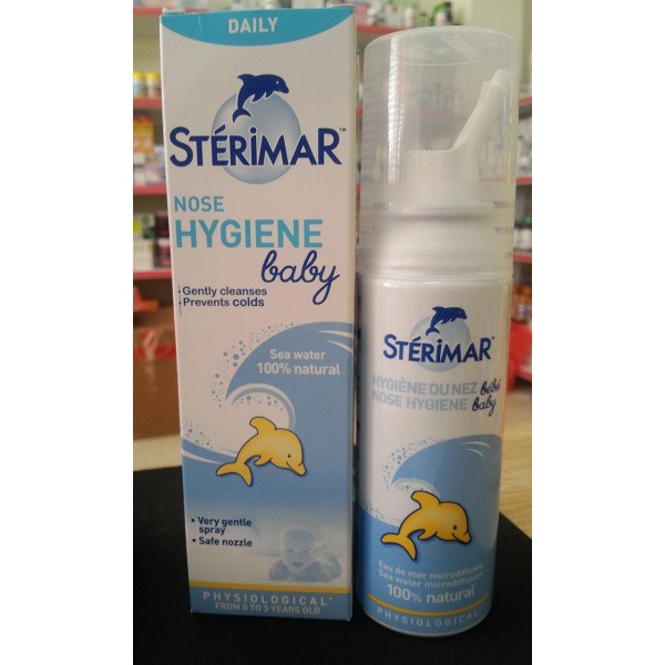 Xịt mũi Sterimar Nose Hygiene Baby Pháp giảm nghẹt mũi cho bé chai 50ml